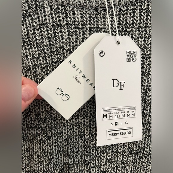 Men’s sweater from Denim & Flower size M-white and grey NWT - Picture 2 of 4